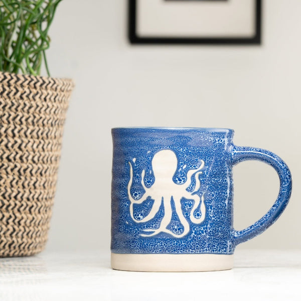 Blue Stoneware Octopus Mug - Distinctly Living
