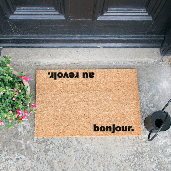 Bonjour, Au Revoir Doormat - Distinctly Living