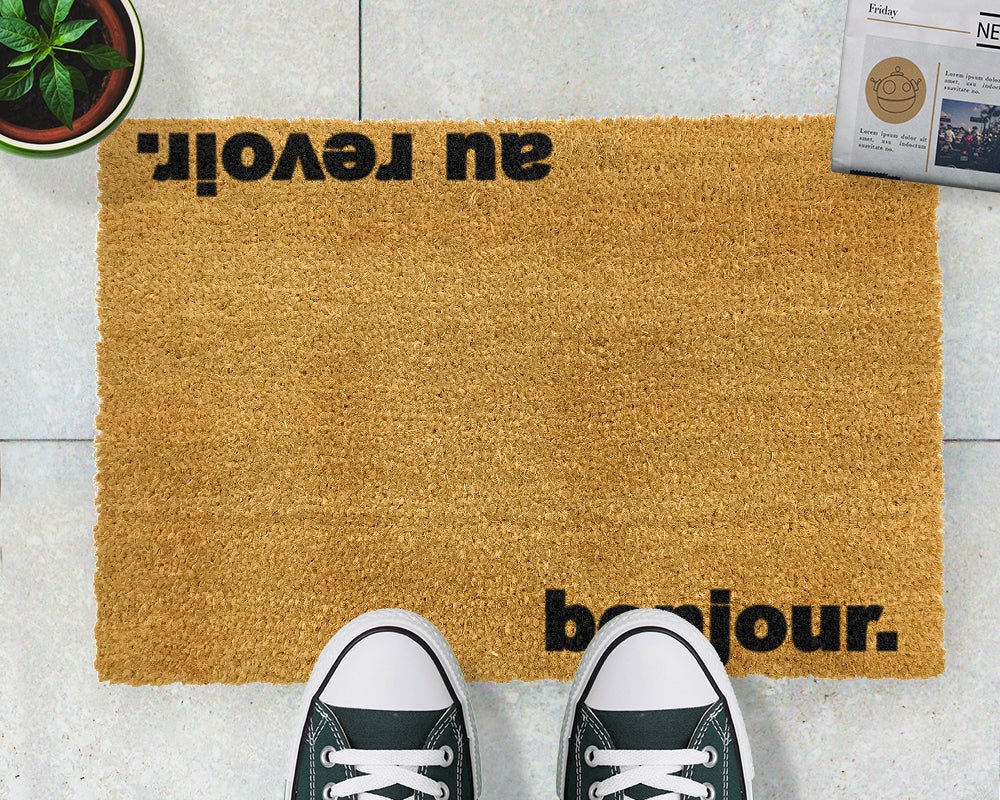 Bonjour, Au Revoir Doormat - Distinctly Living