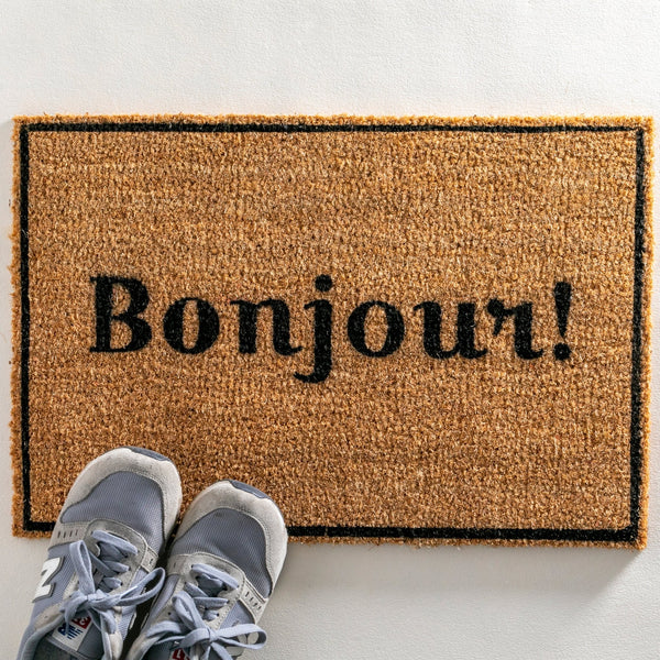 Bonjour Doormat with Border - Distinctly Living