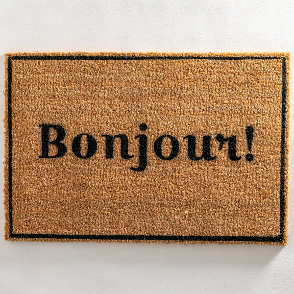 Bonjour Doormat with Border - Distinctly Living