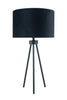 Bordighera Matt Black Metal Tripod Table Lamp - Distinctly Living