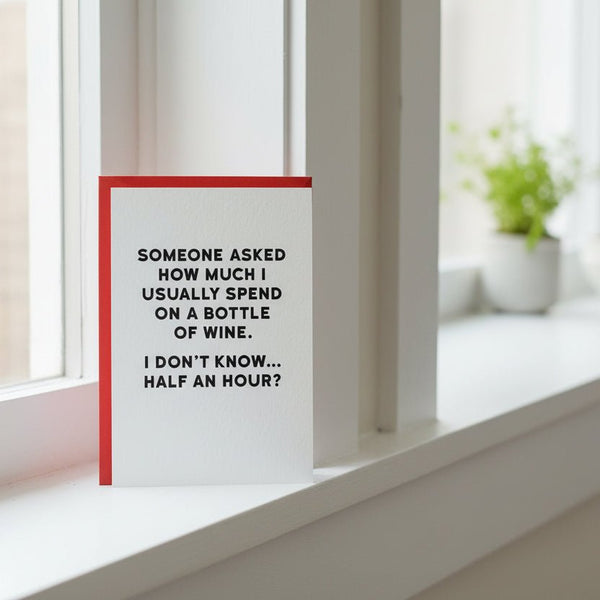 Bottle of Wine Greetings Card - Distinctly Living