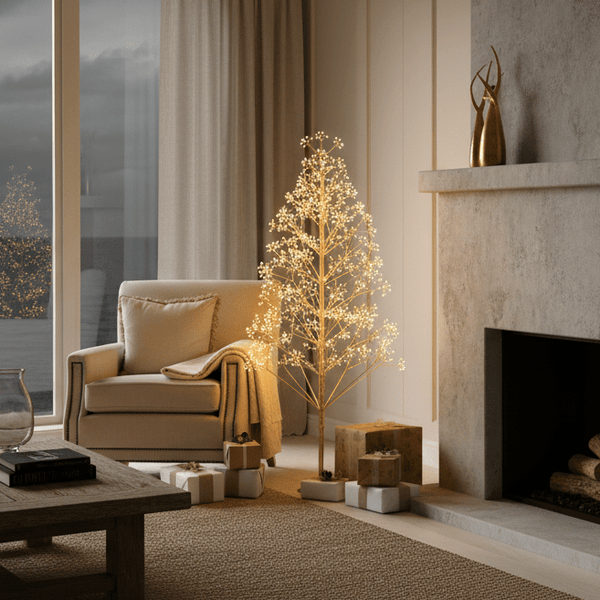 Branch Gold Illuminated Christmas Tree - 1200 LEDS - 1.2m - Distinctly Living