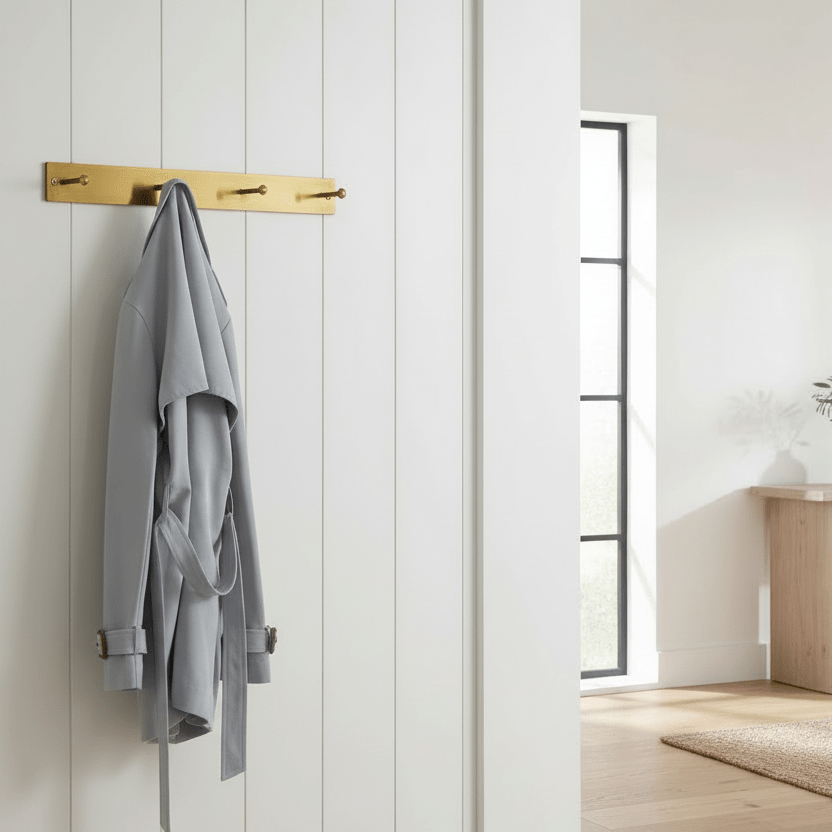 Brass 4 Hook Rail - Distinctly Living