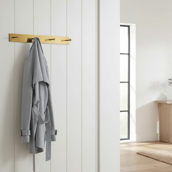 Brass 4 Hook Rail - Distinctly Living