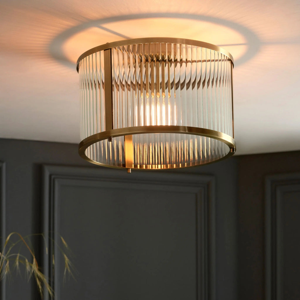 Bridgerton Aged Brass Glass Pendant - Distinctly Living