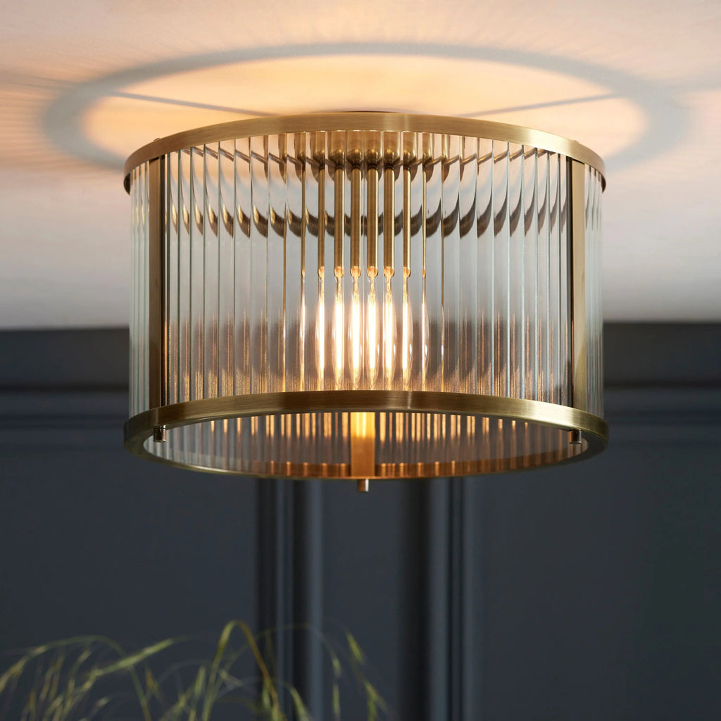 Bridgerton Aged Brass Glass Pendant - Distinctly Living