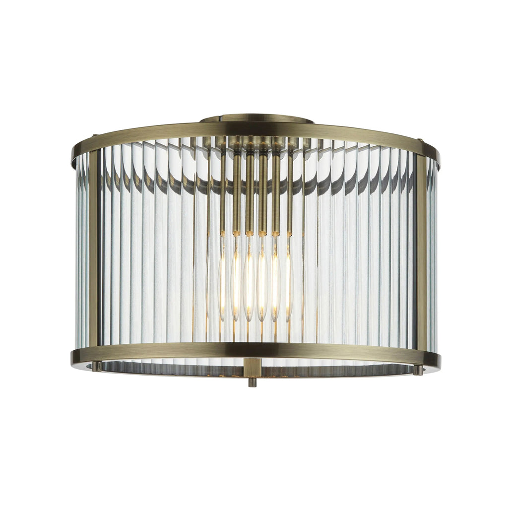 Bridgerton Aged Brass Glass Pendant - Distinctly Living