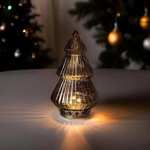 Bronze Light Up Glass Tree 22cm - Distinctly Living