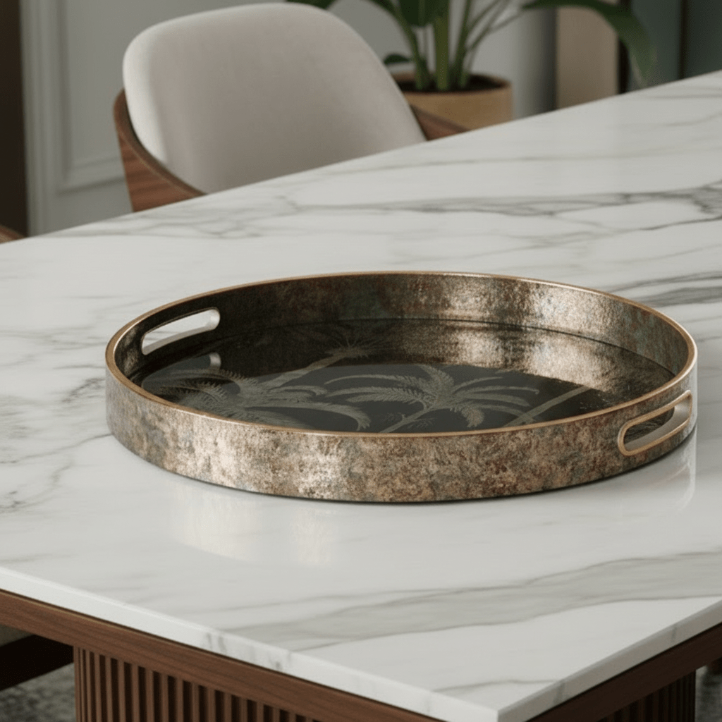 Bronze Tropical Palm Tray - Distinctly Living