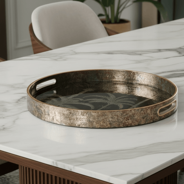 Bronze Tropical Palm Tray - Distinctly Living