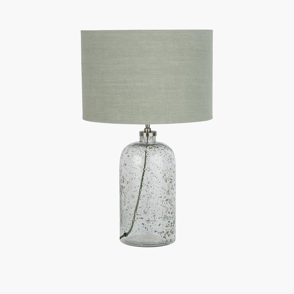 Bubble Glass Table Lamp and Linen Shade - Distinctly Living