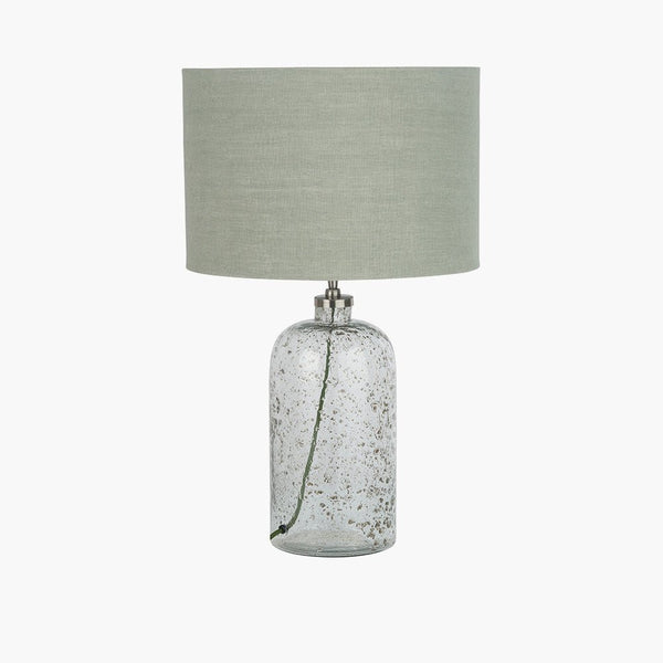 Bubble Glass Table Lamp and Linen Shade - Distinctly Living