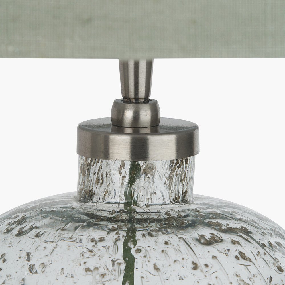 Bubble Glass Table Lamp and Linen Shade - Distinctly Living