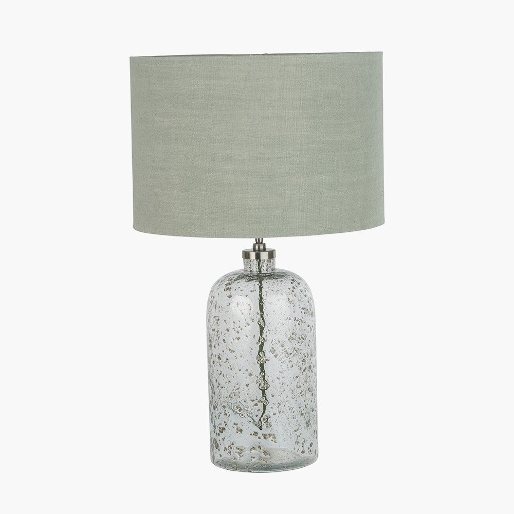 Bubble Glass Table Lamp and Linen Shade - Distinctly Living