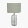 Bubble Glass Table Lamp and Linen Shade - Distinctly Living