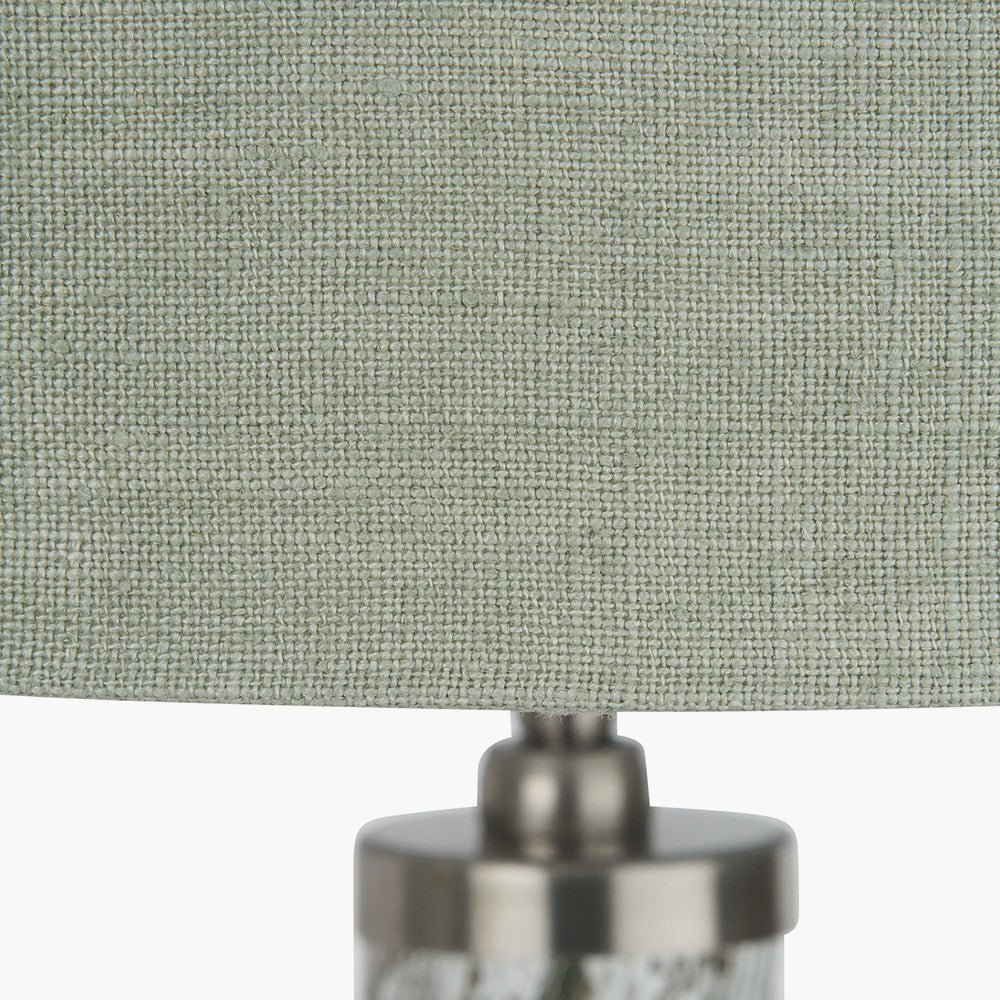 Bubble Glass Table Lamp and Linen Shade - Distinctly Living