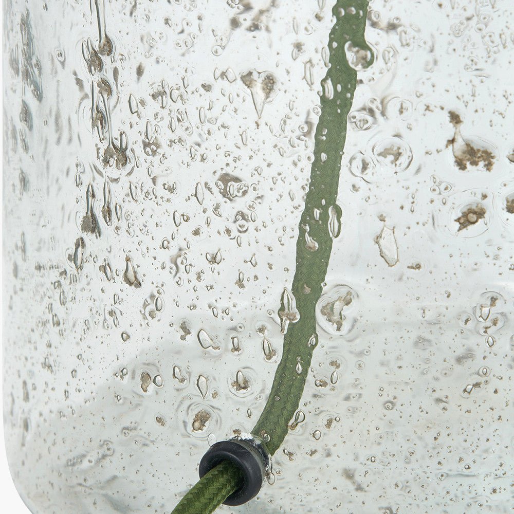 Bubble Glass Table Lamp and Linen Shade - Distinctly Living