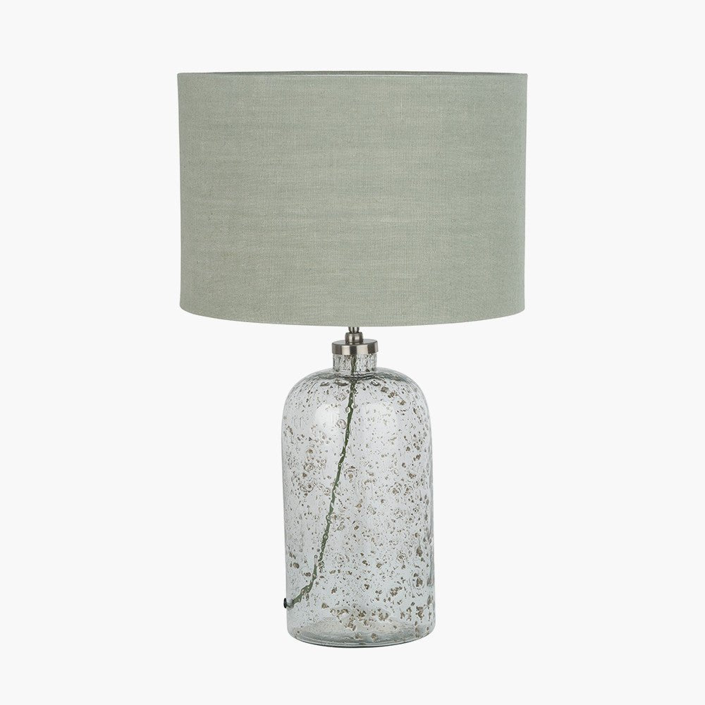 Bubble Glass Table Lamp and Linen Shade - Distinctly Living