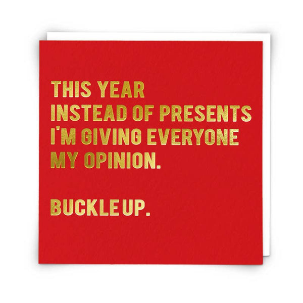 Buckle Up Christmas Greetings Card - Distinctly Living