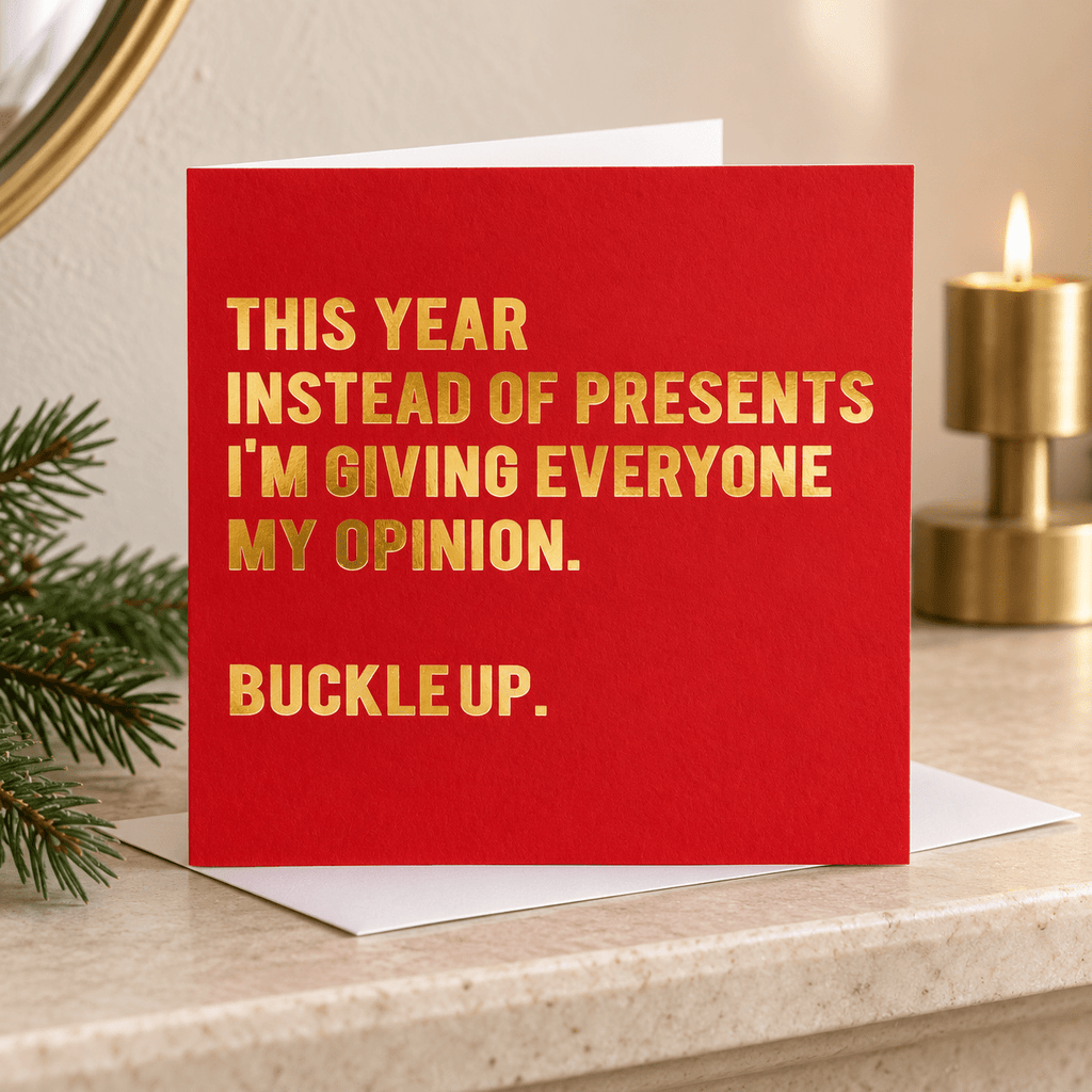 Buckle Up Christmas Greetings Card - Distinctly Living