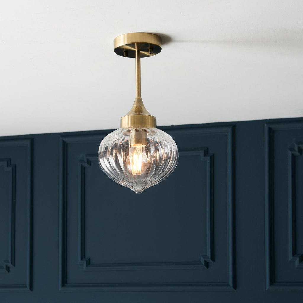 Burlington Aged Brass Glass Pendant - Distinctly Living