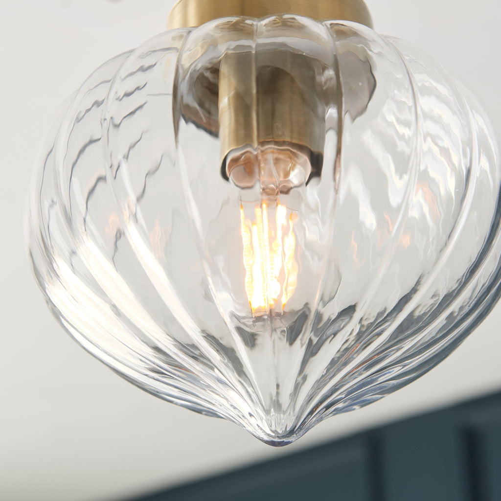 Burlington Aged Brass Glass Pendant - Distinctly Living