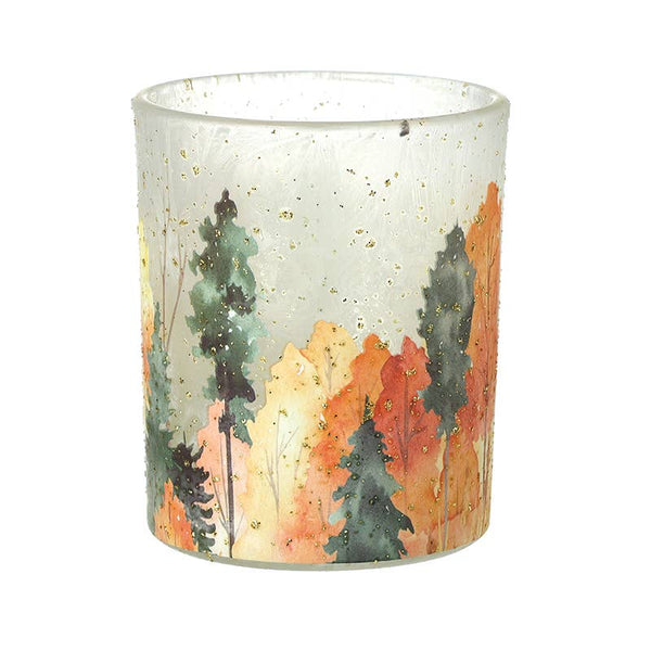Burnt Amber Leaves Candle Holder - Distinctly Living
