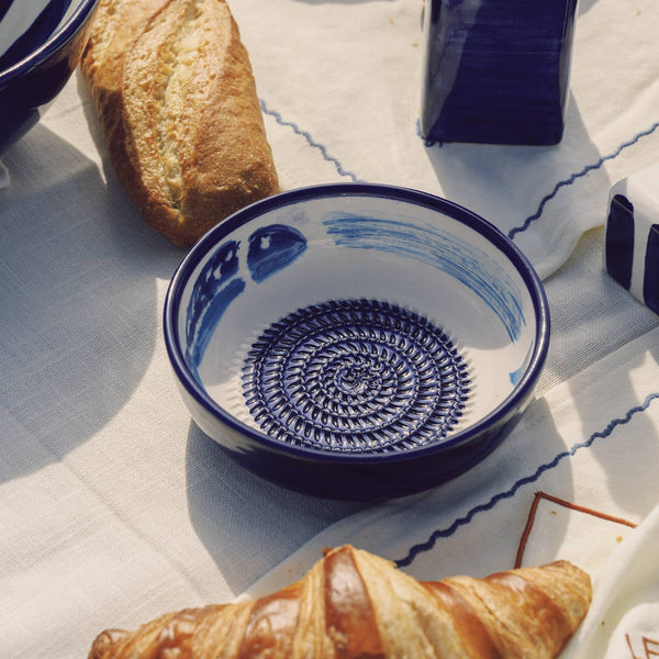 Ceramic Grater Bowl - Blue Fish - Distinctly Living