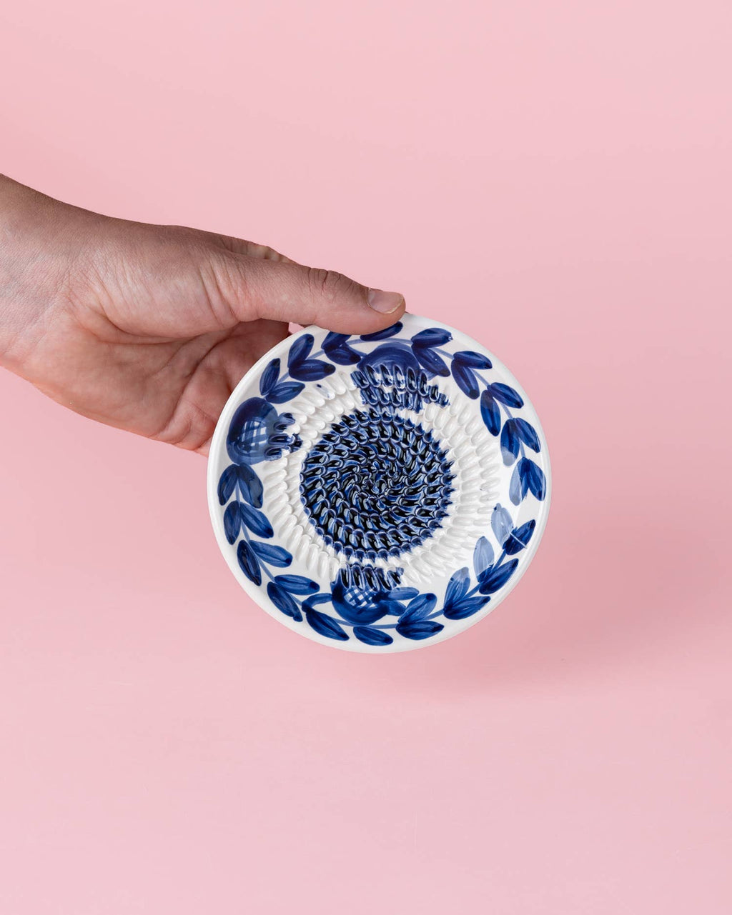 Ceramic Grater Plate - Blue Flower - Distinctly Living