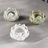 Ceramic Lotus Flower Tealight Holder - Grey or Green - Distinctly Living