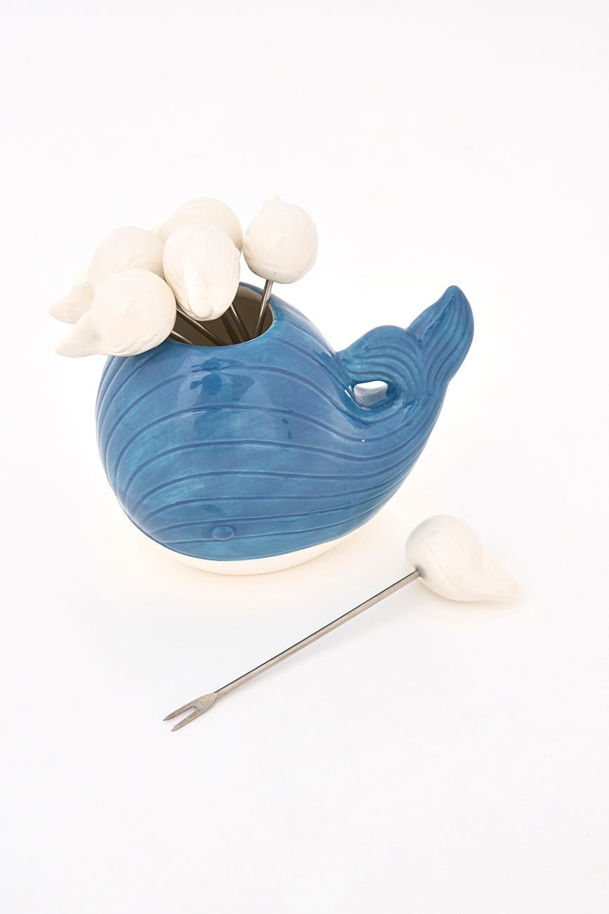 Ceramic Whale Cocktail Picks - Distinctly Living