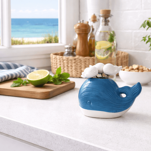 Ceramic Whale Cocktail Picks - Distinctly Living