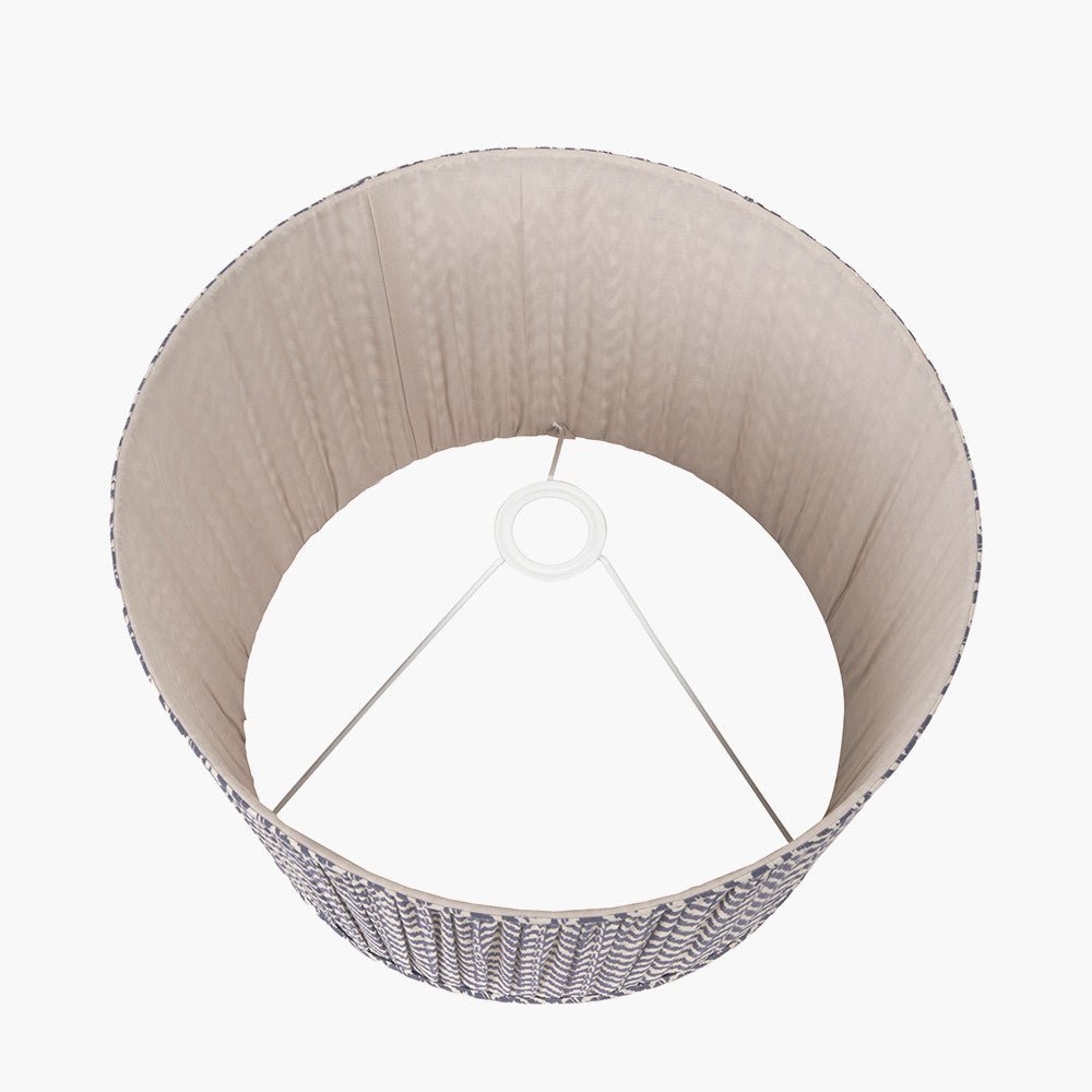 Chevron Pleat Lamp Shade in Blue - Distinctly Living