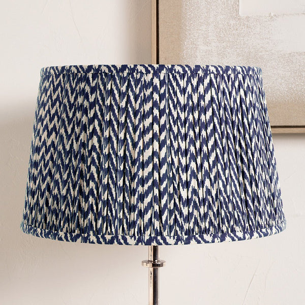 Chevron Pleat Lamp Shade in Blue - Distinctly Living