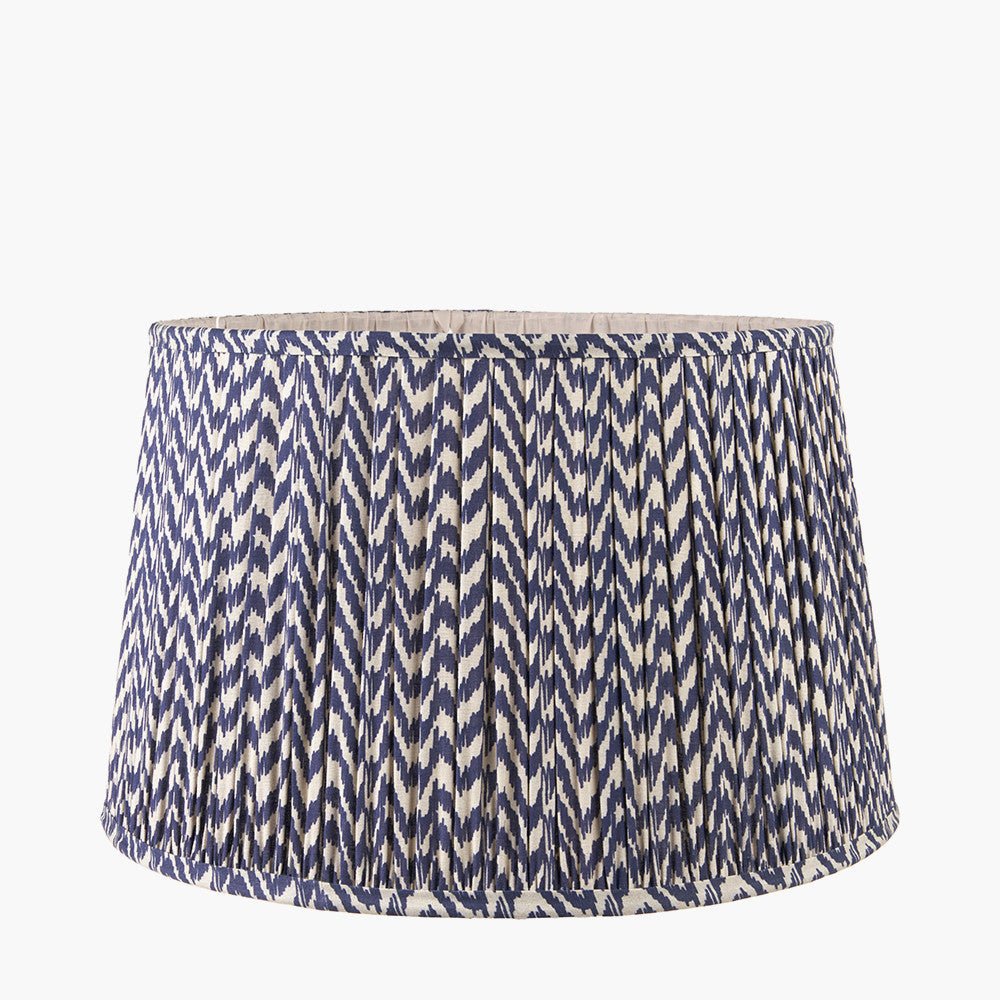 Chevron Pleat Lamp Shade in Blue - Distinctly Living