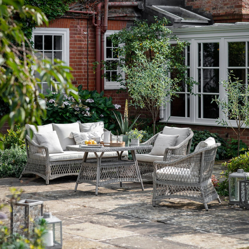 Chichester Garden Set - Two Armchairs - A Three Seater Sofa and A Table - Distinctly Living