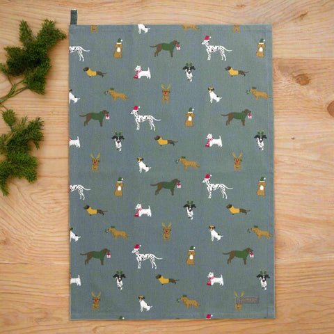 Christmas Dogs Tea Towel - Distinctly Living