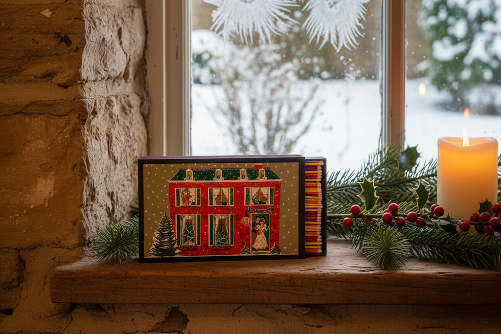 Christmas House Giant Matches – Robin Scene
