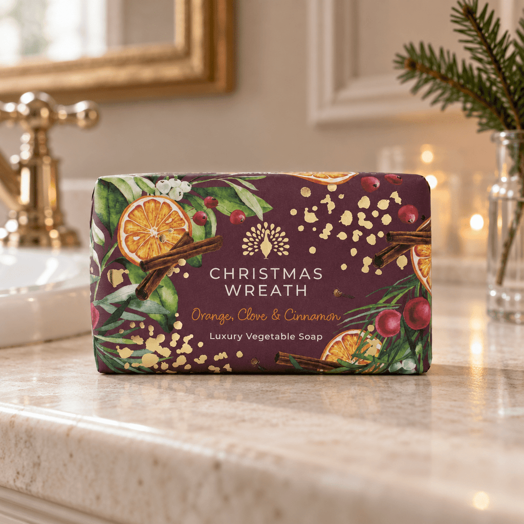 Christmas Wreath Soap - Orange, Clove & Cinnamon - Distinctly Living