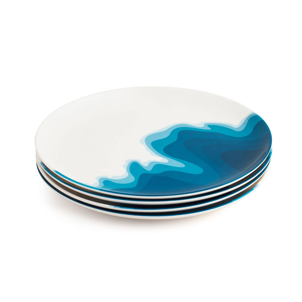 Coastal Bays - Set of 4 Melamine Picnic Plates - Distinctly Living