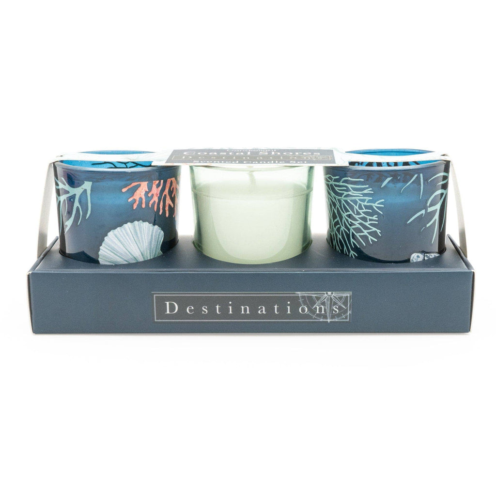 Coastal Shores S/3 Mini Votives with Seasalt Scent - Distinctly Living
