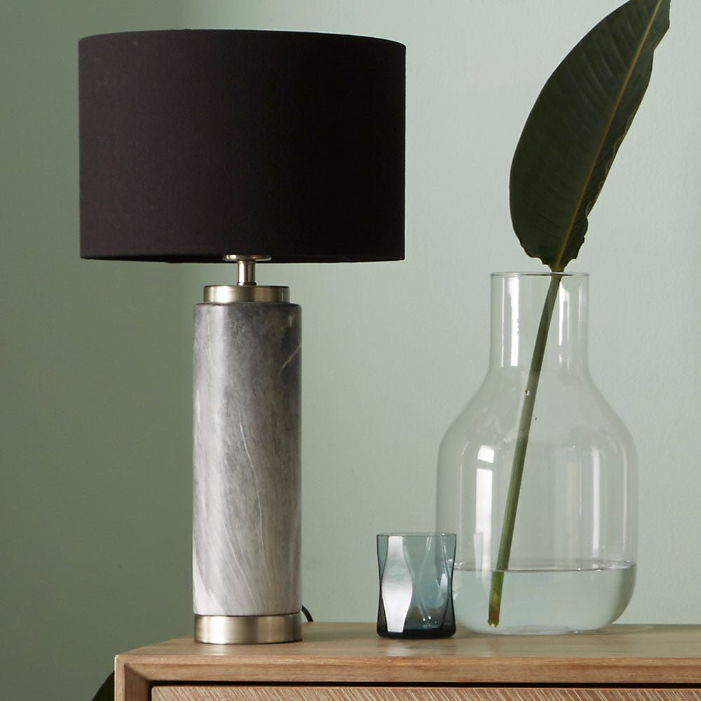 Como Grey Marble Effect Tall Ceramic - Table Lamp - Distinctly Living