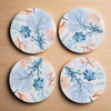 Coral Enamelled Mango Wood Coasters - Set of 4 - Distinctly Living