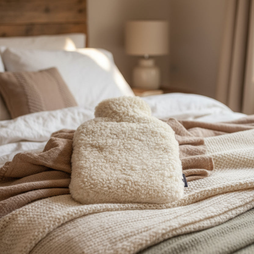 Curly Sheepskin Hot Water Bottle - Linen - Distinctly Living