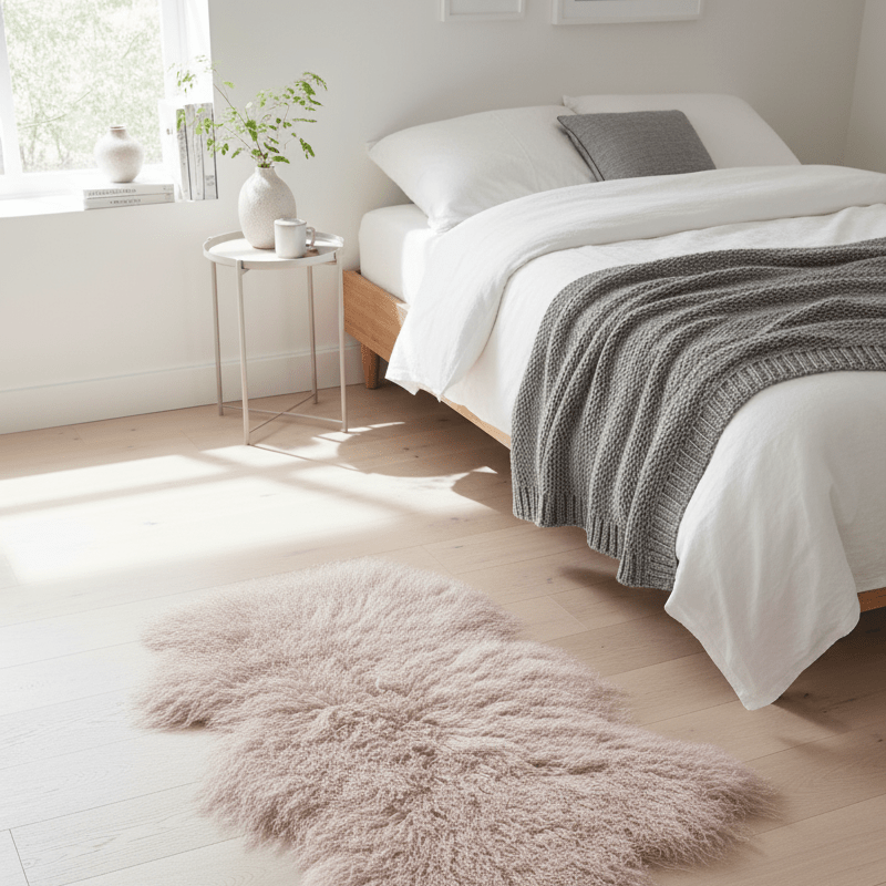 Curly Sheepskin Rug - Pale Pink - Distinctly Living