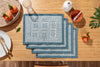 Dark Blue Block Printed Geo Placemats - Set of 4 - Distinctly Living