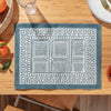 Dark Blue Block Printed Geo Placemats - Set of 4 - Distinctly Living