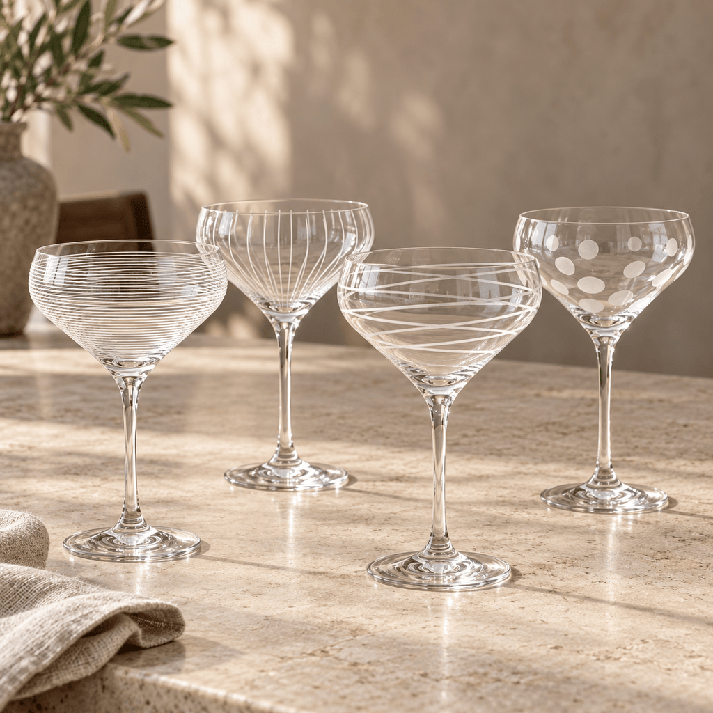 Deco Champagne Saucers - Set of 4 - Distinctly Living